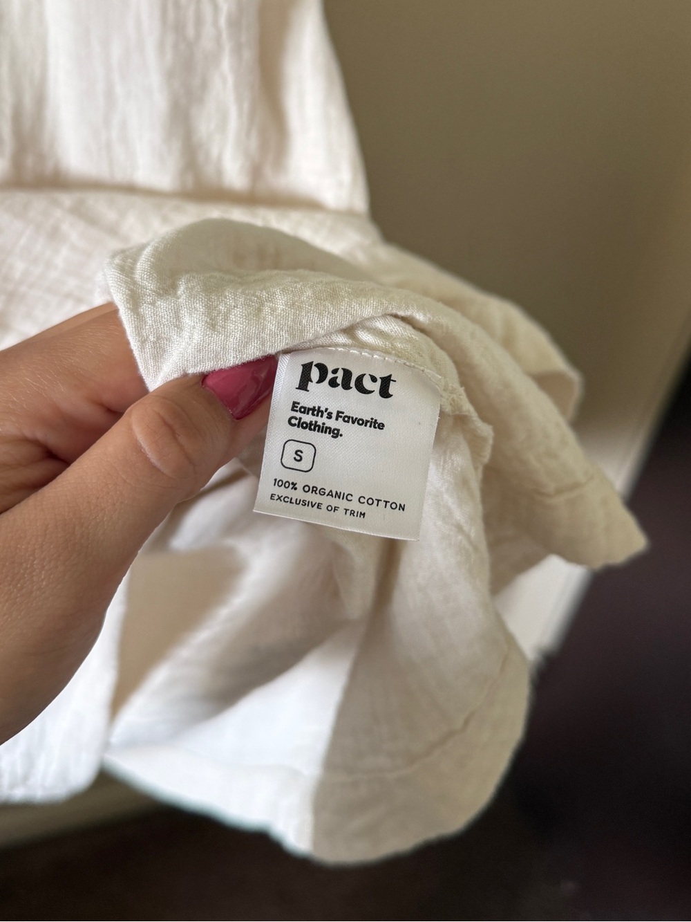 Pact Cream Midi Dress with Smocked Waist - Picture 4 of 7